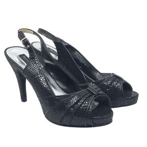 WHITE HOUSE BLACK MARKET BLACK SNAKE HIGH HEEL